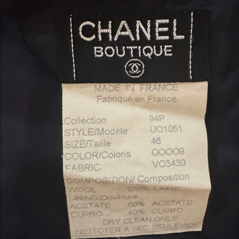 CHANEL Classic Black Pencil Skirt Small 46